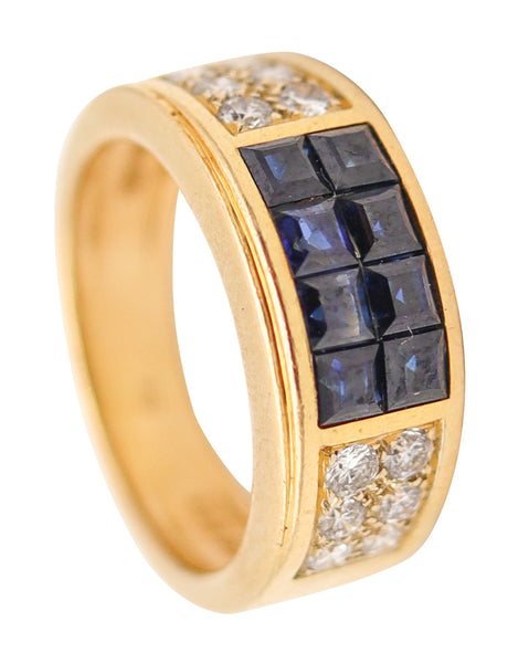 CARTIER Ring Band In 18Kt Yellow Gold With 1.54 Ctw In Sapphires & Diamonds