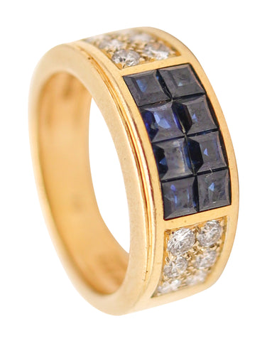 CARTIER Ring Band In 18Kt Yellow Gold With 1.54 Ctw In Sapphires & Diamonds