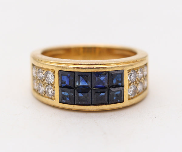 CARTIER Ring Band In 18Kt Yellow Gold With 1.54 Ctw In Sapphires & Diamonds