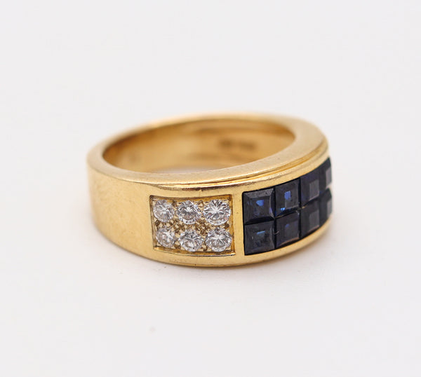 CARTIER Ring Band In 18Kt Yellow Gold With 1.54 Ctw In Sapphires & Diamonds