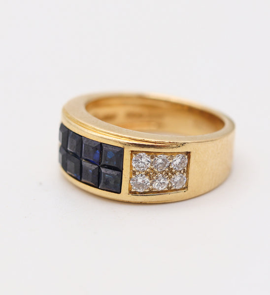 CARTIER Ring Band In 18Kt Yellow Gold With 1.54 Ctw In Sapphires & Diamonds