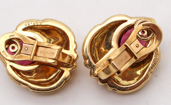 BVLGARI Roma Clips On Earrings In 18Kt Yellow Gold With 5.64 Ctw Tourmalines