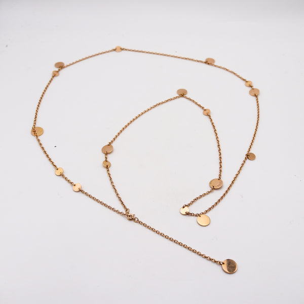 HERMÈS Paris Geometric Circles Long Sautoir Necklace In Solid 18Kt Yellow Gold