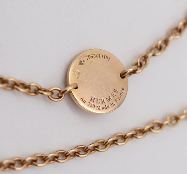 HERMÈS Paris Geometric Circles Long Sautoir Necklace In Solid 18Kt Yellow Gold