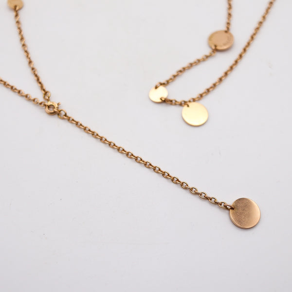 HERMÈS Paris Geometric Circles Long Sautoir Necklace In Solid 18Kt Yellow Gold