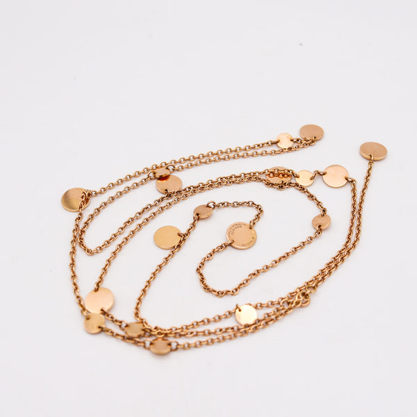 HERMÈS Paris Geometric Circles Long Sautoir Necklace In Solid 18Kt Yellow Gold