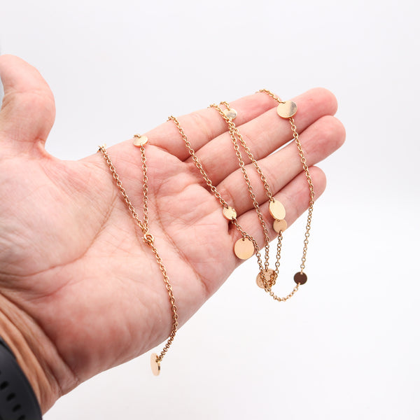 HERMÈS Paris Geometric Circles Long Sautoir Necklace In Solid 18Kt Yellow Gold