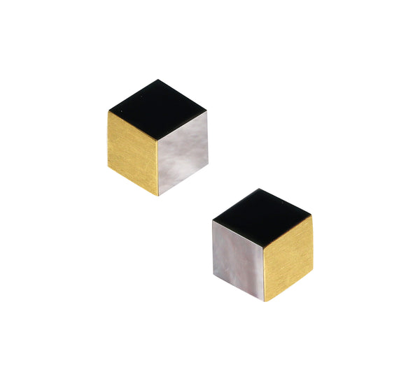 ANGELA CUMMINGS Three Dimensional Geometric Clips On Earrings In 18Kt Yellow Gold