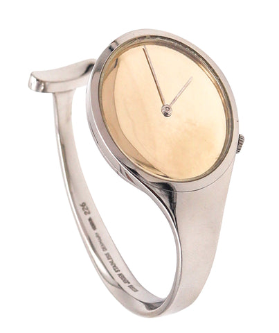 GEORG JENSEN 1970-1980 By Vivianna Torun Cuff Wrist Watch In Stainless