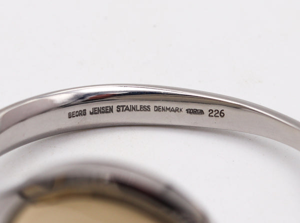 GEORG JENSEN 1970-1980 By Vivianna Torun Cuff Wrist Watch In Stainless