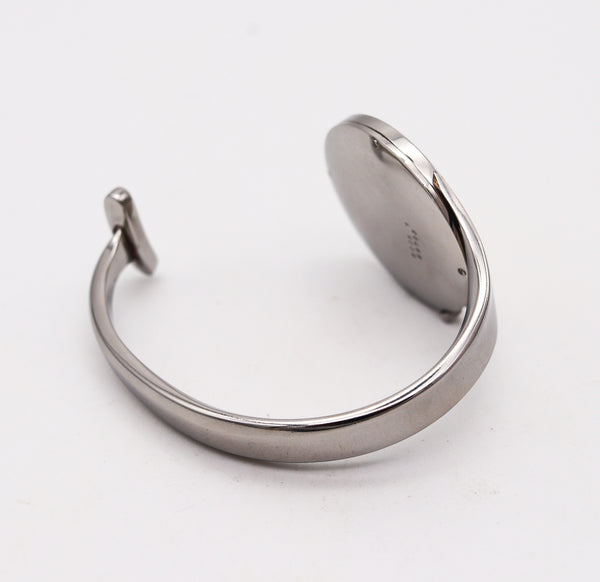 GEORG JENSEN 1970-1980 By Vivianna Torun Cuff Wrist Watch In Stainless