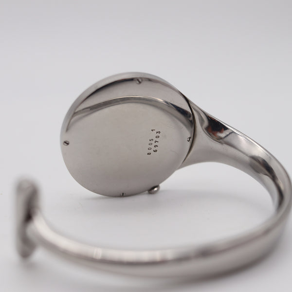 GEORG JENSEN 1970-1980 By Vivianna Torun Cuff Wrist Watch In Stainless