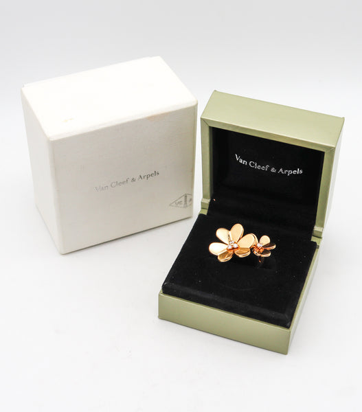 -Van Cleef & Arpels Frivole Double Flowers Ring In 18Kt Yellow Gold With Diamonds