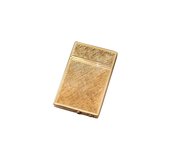 -Tiffany & Co. 1970 Modernist Petrol Fluid Fiorentini Pocket Lighter In 14Kt Yellow Gold