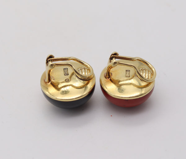 TIFFANY & Co. Angela Cummings Modernist Earrings 18Kt Gold Jasper & Jade