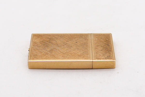 -Tiffany & Co. 1970 Modernist Petrol Fluid Fiorentini Pocket Lighter In 14Kt Yellow Gold