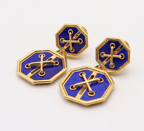 DAVID WEBB Aldo Cipullo Design Dangle Earrings In 18Kt Gold With Lapis Lazuli