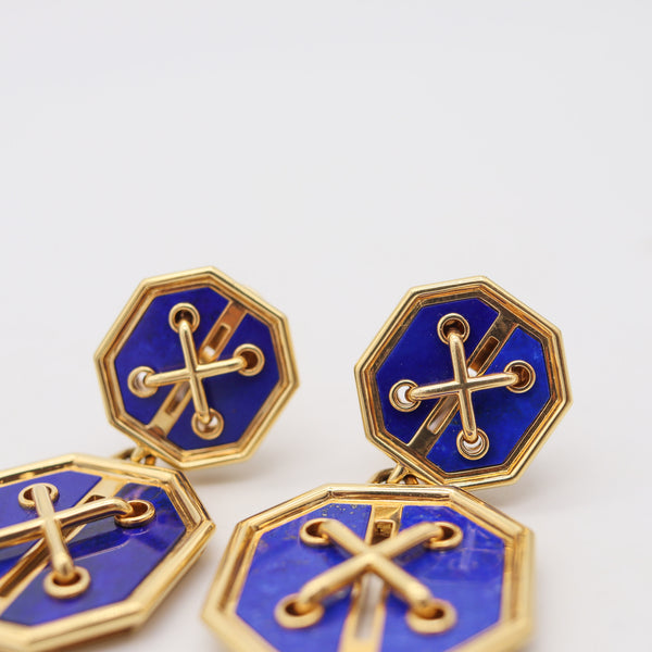 DAVID WEBB Aldo Cipullo Design Dangle Earrings In 18Kt Gold With Lapis Lazuli