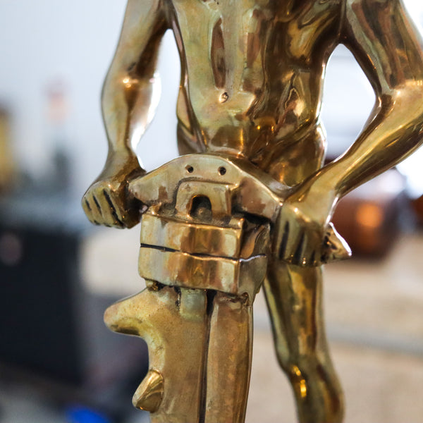 ART-DECO 1930 NYC Allegorical Sculpture of Industry In Gilt Bronze & Black Marble