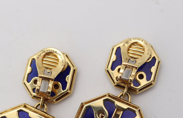 DAVID WEBB Aldo Cipullo Design Dangle Earrings In 18Kt Gold With Lapis Lazuli