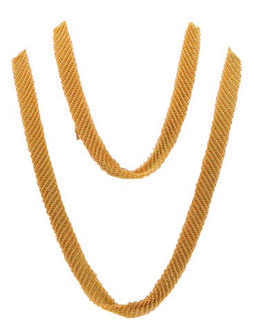 -Tiffany & Co. 1982 Elsa Peretti Mesh Long Necklace in 18Kt Gold Vermeil Over Sterling