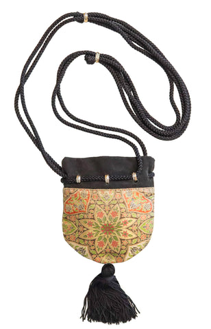 CARTIER Paris 1970 Select Trinity Minaudiere Purse In Mughal Silk & 18Kt Gold