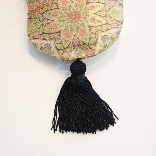 CARTIER Paris 1970 Select Trinity Minaudiere Purse In Mughal Silk & 18Kt Gold