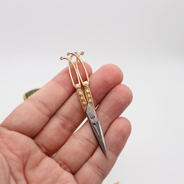 CARTIER Paris 1900 Edwardian Nécessaire Case In 18Kt Gold With Green Lacquer