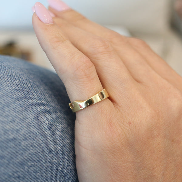 GEORG JENSEN 1970 Denmark By Nina Koppel Fusion Puzzle Ring In 18Kt Yellow Gold