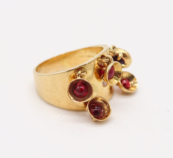 TIFFANY & CO. 1968 Jean Schlumberger Kinetic Ring In 18Kt Yellow Gold With Rubies