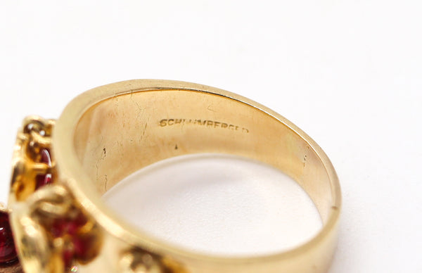 TIFFANY & CO. 1968 Jean Schlumberger Kinetic Ring In 18Kt Yellow Gold With Rubies