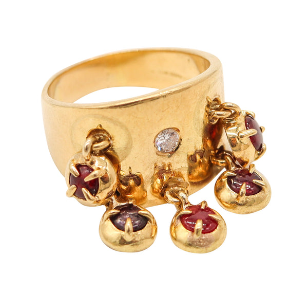 TIFFANY & CO. 1968 Jean Schlumberger Kinetic Ring In 18Kt Yellow Gold With Rubies