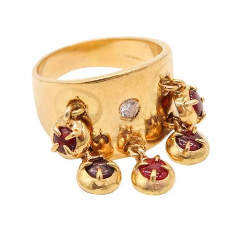 TIFFANY & CO. 1968 Jean Schlumberger Kinetic Ring In 18Kt Yellow Gold With Rubies