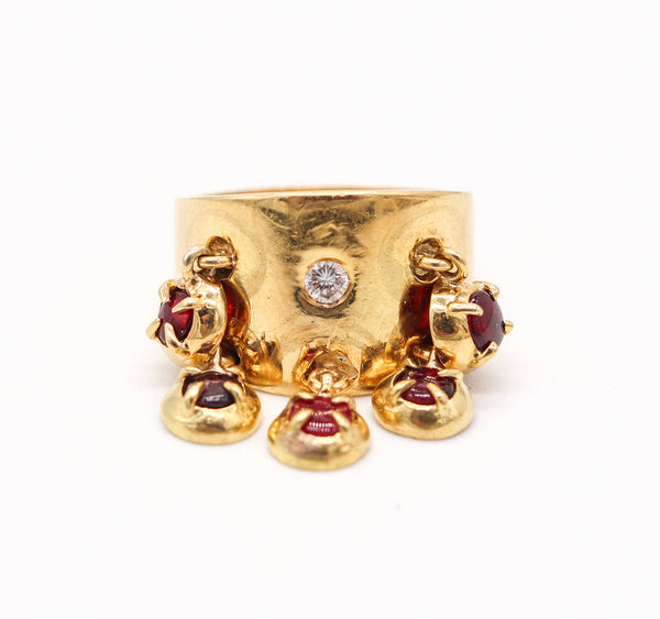 TIFFANY & CO. 1968 Jean Schlumberger Kinetic Ring In 18Kt Yellow Gold With Rubies