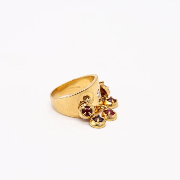 TIFFANY & CO. 1968 Jean Schlumberger Kinetic Ring In 18Kt Yellow Gold With Rubies