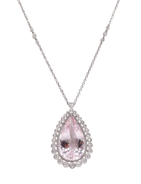 TIFFANY & CO. Long Platinum Necklace With Ctw In Kunzite And Diamonds