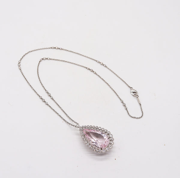 TIFFANY & CO. Long Platinum Necklace With Ctw In Kunzite And Diamonds