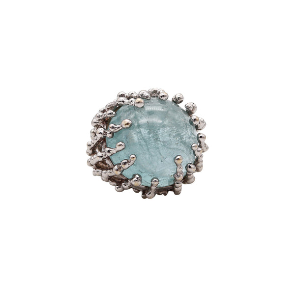 -Garnazelle Paris Boule D'Amour Cocktail Ring In 18Kt Gold With 68 Ctw Aquamarine