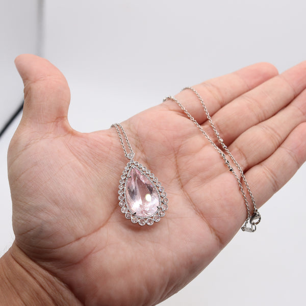 TIFFANY & CO. Long Platinum Necklace With Ctw In Kunzite And Diamonds