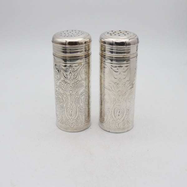 TIFFANY & CO. 1909 John C. Moore Salt-Pepper Shakers In .925 Sterling Silver