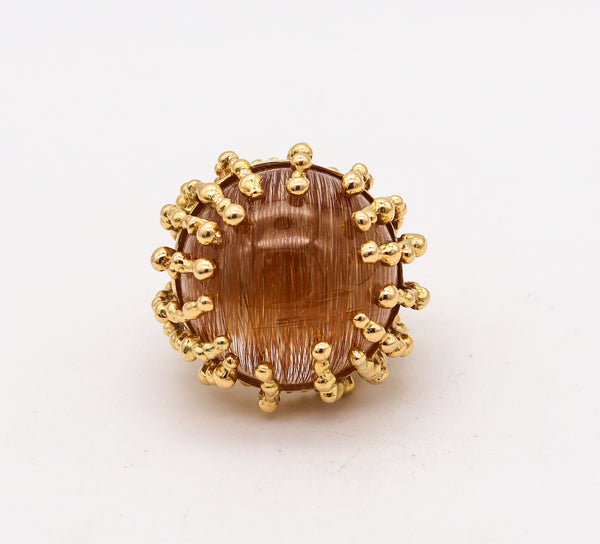 GARNAZELLE Paris Boule D'Amour Cocktail Ring In 18Kt Gold With 107 Ctw Rutile Quartz