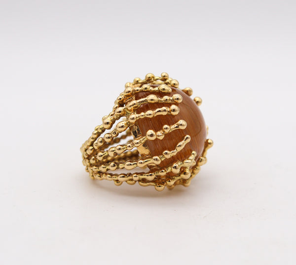 GARNAZELLE Paris Boule D'Amour Cocktail Ring In 18Kt Gold With 107 Ctw Rutile Quartz