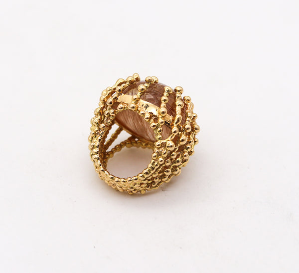 GARNAZELLE Paris Boule D'Amour Cocktail Ring In 18Kt Gold With 107 Ctw Rutile Quartz