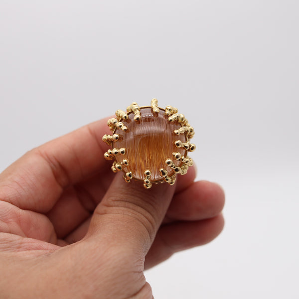 GARNAZELLE Paris Boule D'Amour Cocktail Ring In 18Kt Gold With 107 Ctw Rutile Quartz