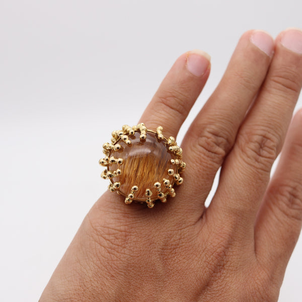 GARNAZELLE Paris Boule D'Amour Cocktail Ring In 18Kt Gold With 107 Ctw Rutile Quartz