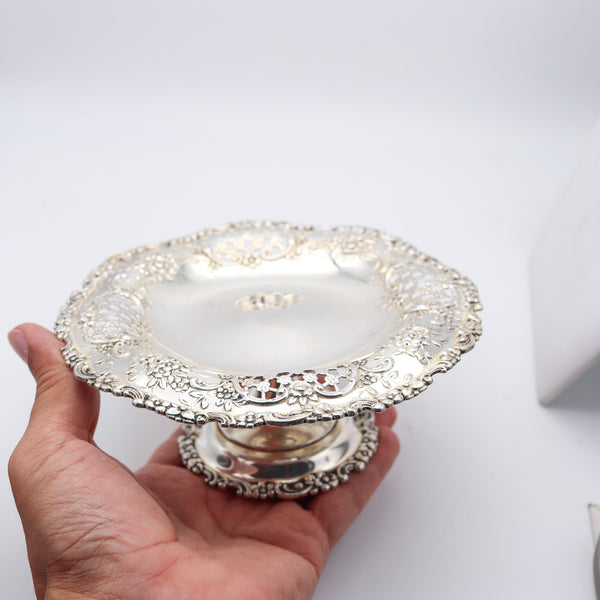 TIFFANY & CO. 1895 Charles L. Tiffany English King Pattern Compote In .925 Sterling