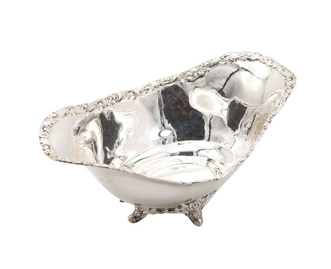 TIFFANY & CO. 1901 Charles T. Cook Four-Legged Nut Dish In .925 Sterling Silver