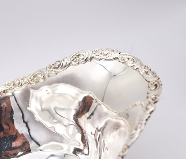 TIFFANY & CO. 1901 Charles T. Cook Four-Legged Nut Dish In .925 Sterling Silver