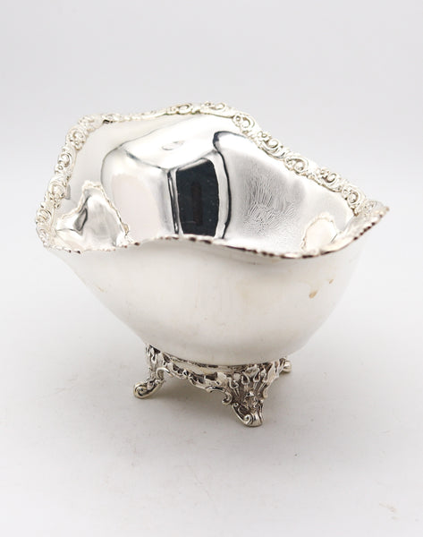 TIFFANY & CO. 1901 Charles T. Cook Four-Legged Nut Dish In .925 Sterling Silver