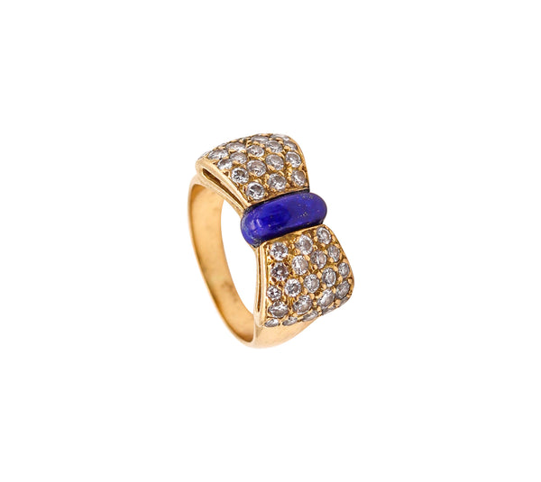 VAN CLEEF & ARPELS Cocktail Ring  In 18Kt Gold With Diamonds And Lapis